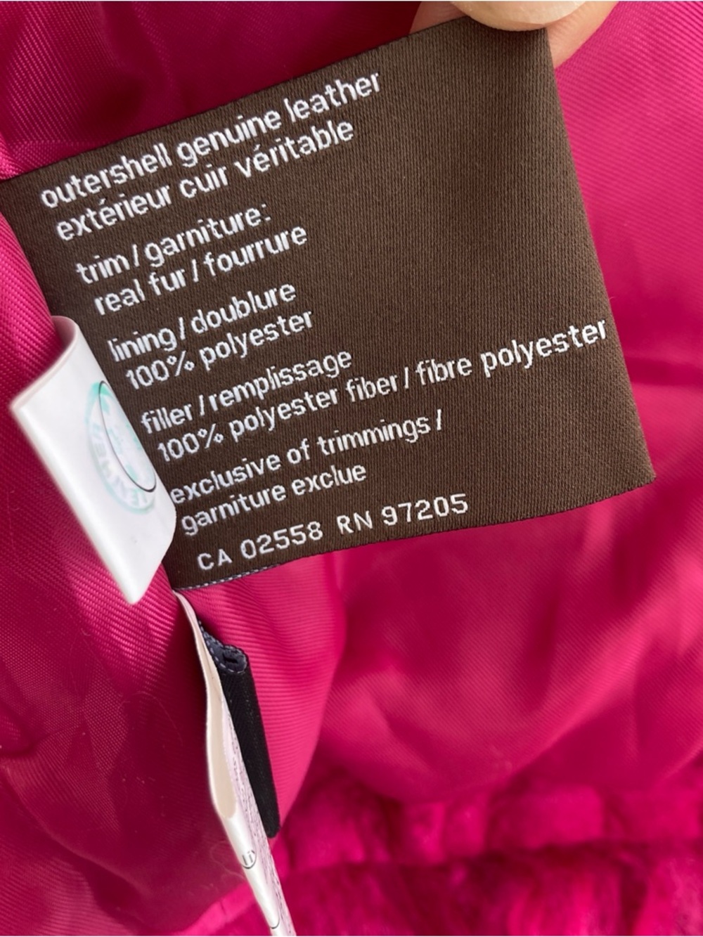 Danier Hot Pink Mongolian Fur Trim Suede Jacket XS-S - Picture 7 of 7